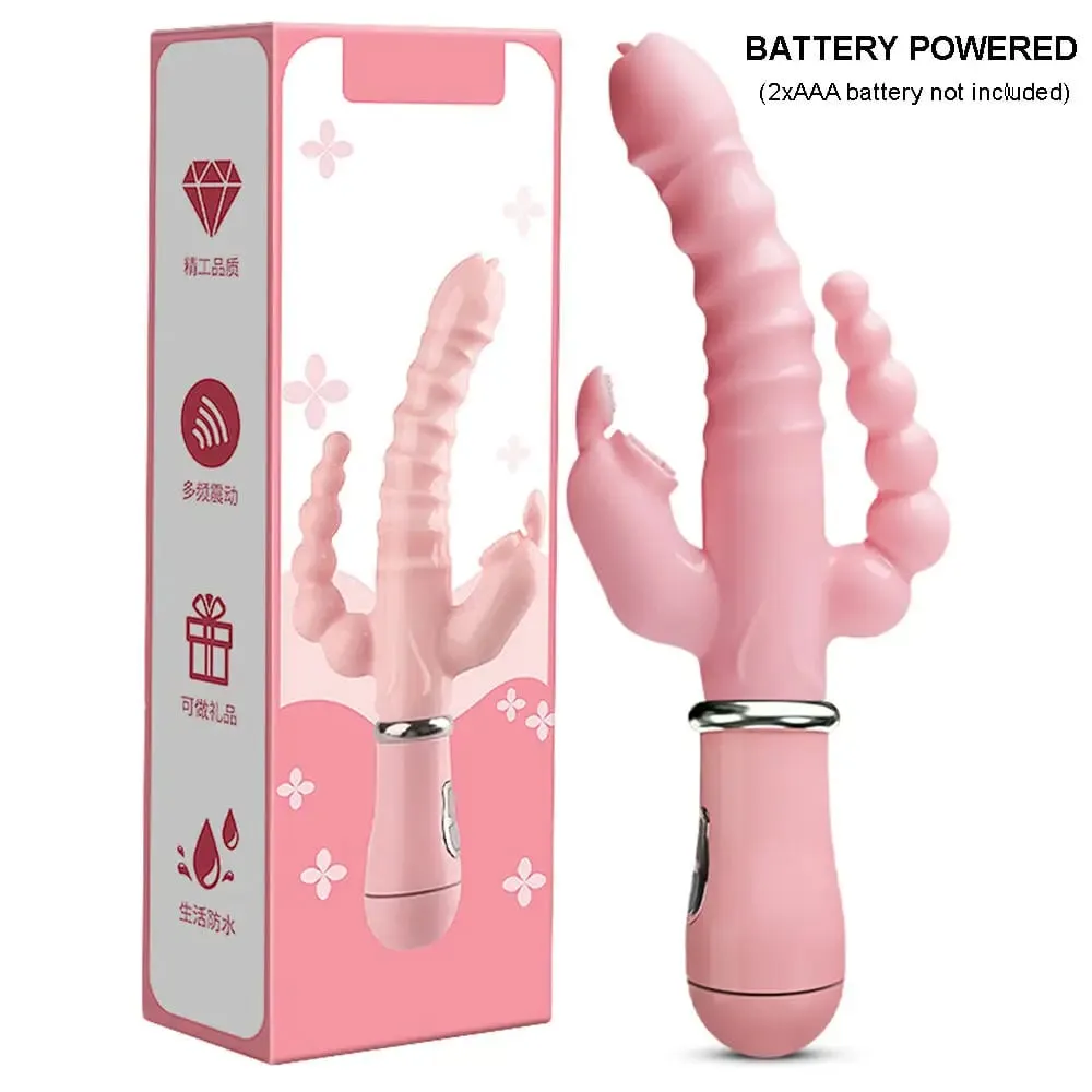 Potente vibratore 3 in 1 vibratore del coniglio del vibratore vibratore del clitoride anale impermeabile giocattoli del sesso per le donne coppie che flirtano vibratore del dildo