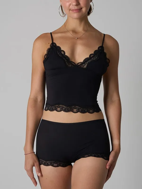 สีชมพูลูกไม้ Trim Bra ชุดผู้หญิงเซ็กซี่สามเหลี่ยมถ้วย Bras + ต่ำเอวกางเกงนักมวยนุ่มสบายชุดชั้นใน 2 ชิ้นชุด — image 13