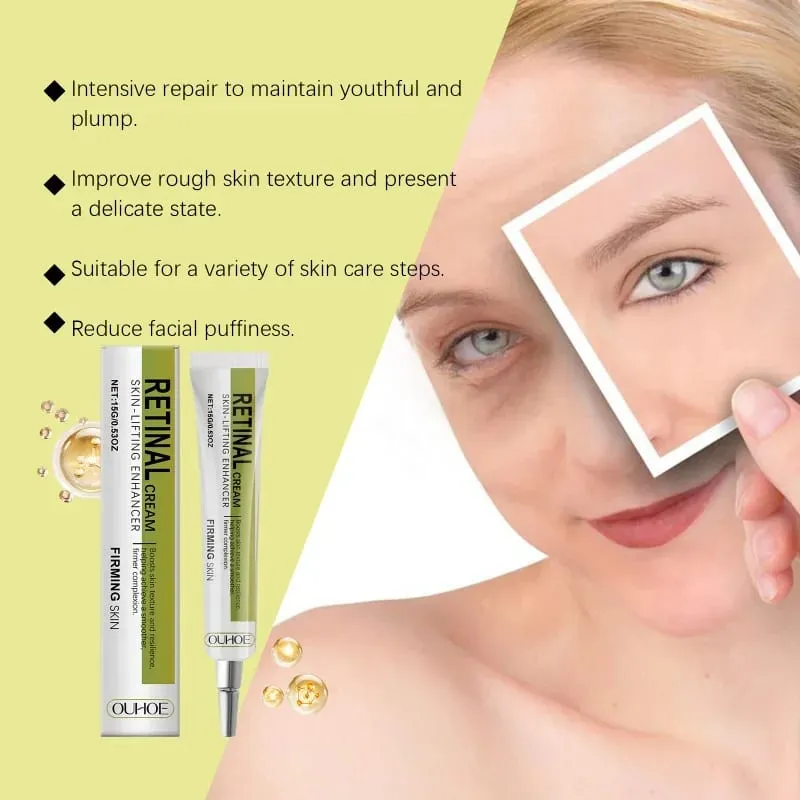 Krim Penganjal Retinol Mencerahkan Pelembap Lembut Menghidrat Krim Pelindung Penjagaan Kulit Wajah Licin Menyuburkan — image 3