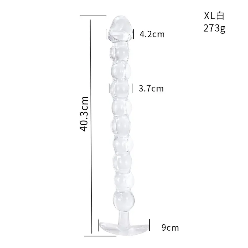 40cm 유리 딜도 라구 딜도 인공 성기 딕 크리스탈 항문 구슬 엉덩이 플러그 전립선 마사지 성인 여성을위한 자위 섹스 토이 — image 10