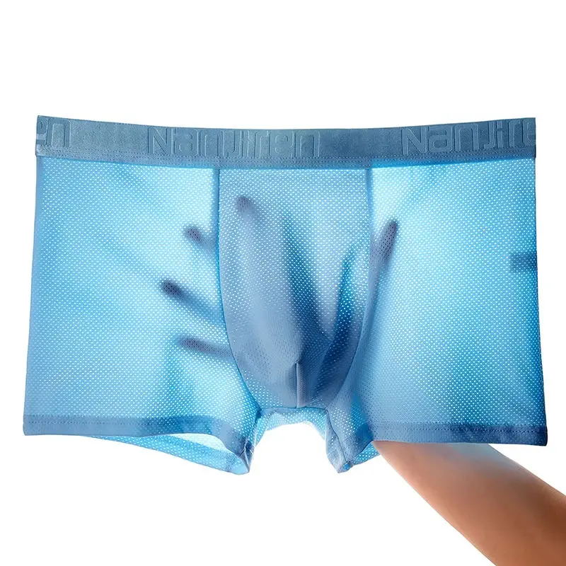 4pcs Ice Silk Mesh Boxer Shorts Men's Underwear Cool Underpant Breathable Sexy Slim Panties Bamboo Lingerie Wholesale Lots L-6XL — image 1