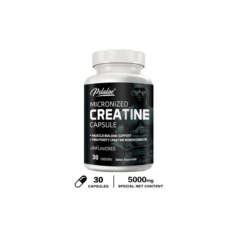 미분화된 크레아틴 분말(5000 Mg) 크레아틴 일수화물 분말 향이 첨가되지 않은 케톤 생성 친화적 유전자 변형 성분 없음 120 캡슐
