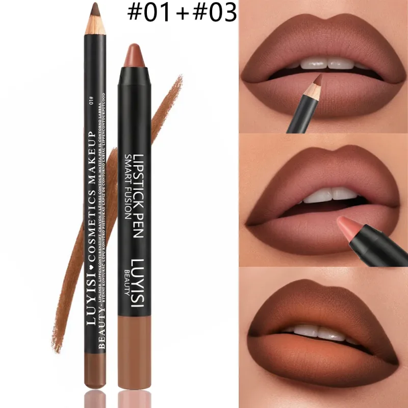 2pcs/set Set Solekan Bibir: 1 Pelapik Bibir Matte + 1 Pensel Gincu Matte Lembut. Padanan sempurna matte tahan lama dan kalis air — image 4