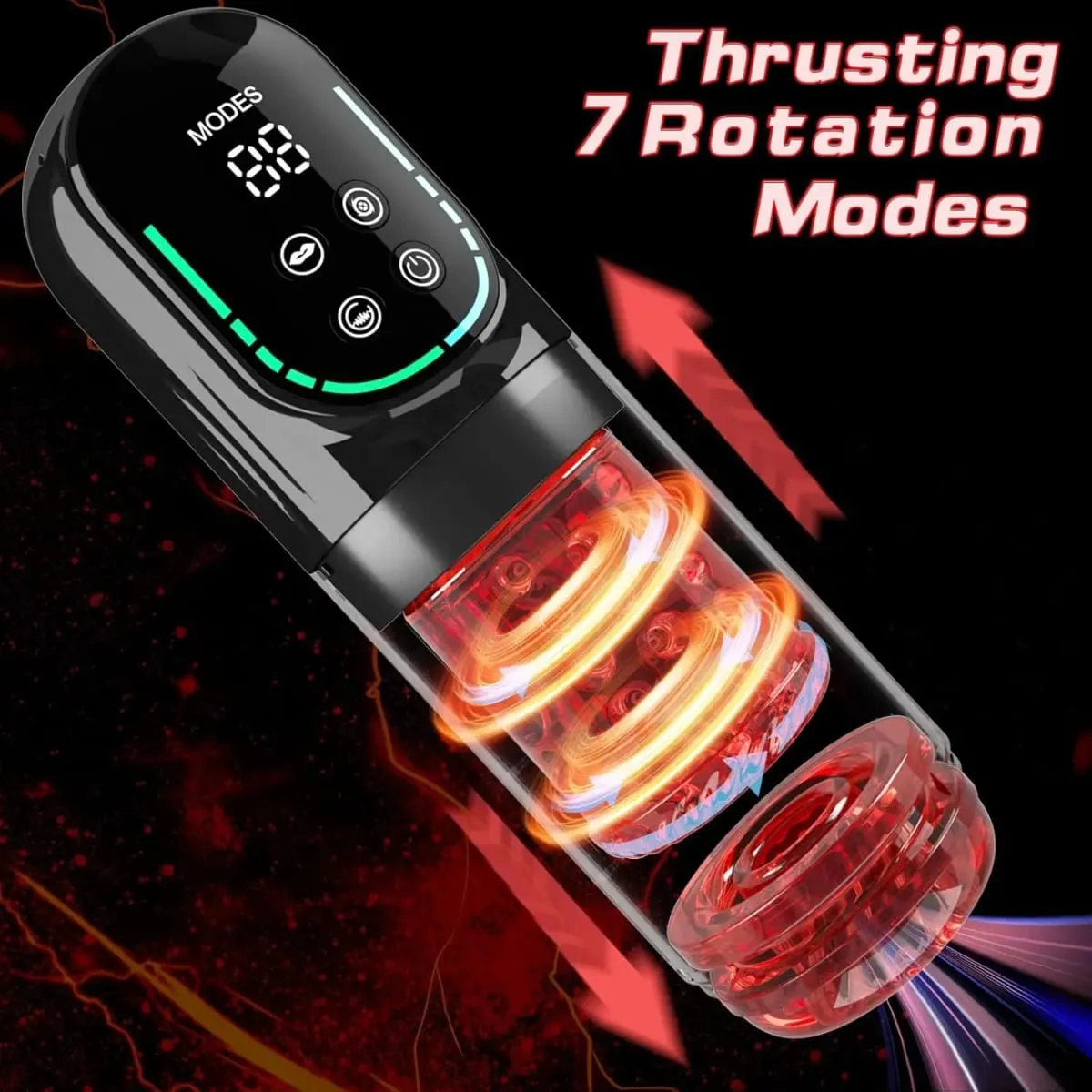 Controllo app wireless Stroker maschile - 8 modalità Simulazione leccata orale Potente funzione di spinta USB ricaricabile Mini dimensioni compatte — image 3