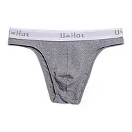 ผู้ชายบิกินี่เรียบง่ายเยาวชนผิวผ้าฝ้าย Breathable การดูดซึมเหงื่อสะโพกยกกางเกงเกย์เซ็กซี่ Low-RISE Bulge POUCH Tangas — image 1
