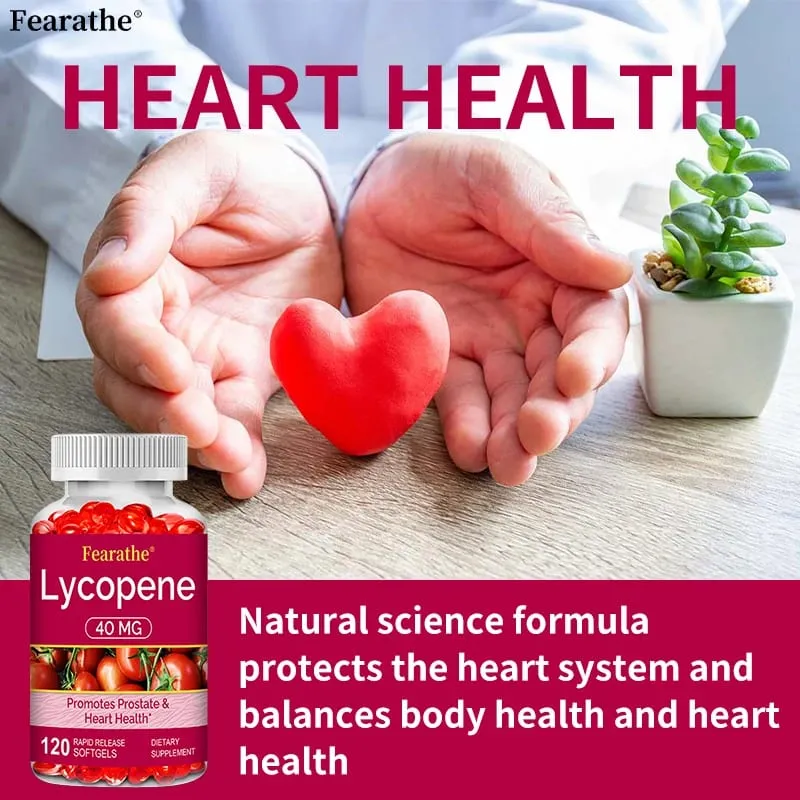 Likopena Premium 40mg Makanan Tambahan untuk Kulit Jantung Antioksidan Prostat & Kesihatan Imun Bukan GMO 30/60/120 Gel lembut