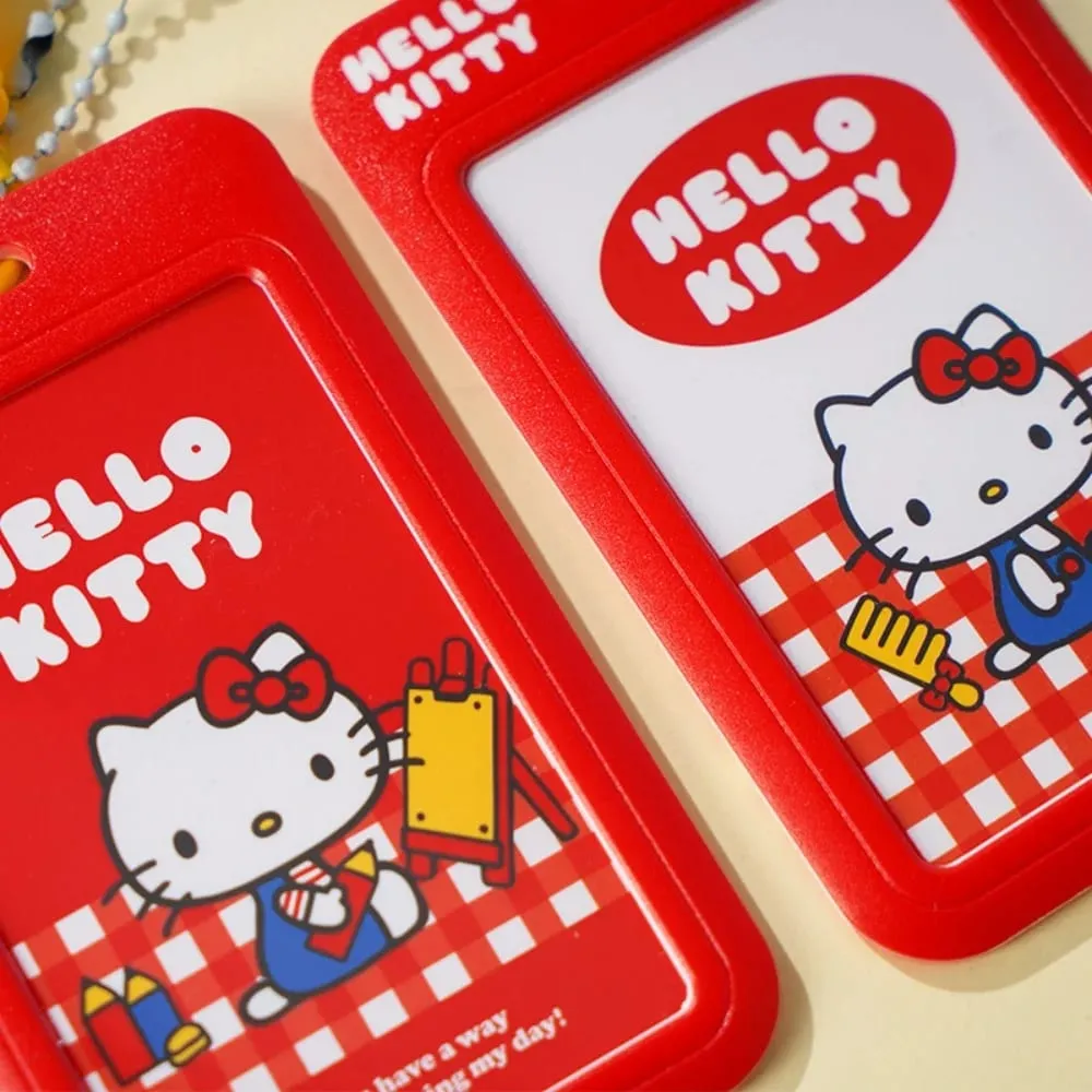 Orijinal Sanrio Hello Kitty Slayt KIMLIK Etiketi Adı Kimlik Rozeti Tutucu Makara Çalışma İzni Kılıfı Personel Çalışan Geçiş Çalışma Kartı Hediyeler