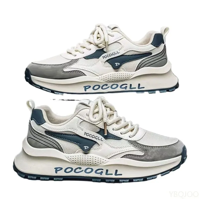 Nowe letnie modne, wszechstronne buty zwiększające wysokość siatkowe, oddychające buty z miękką podeszwą, codzienne wygodne męskie trampki — image 5