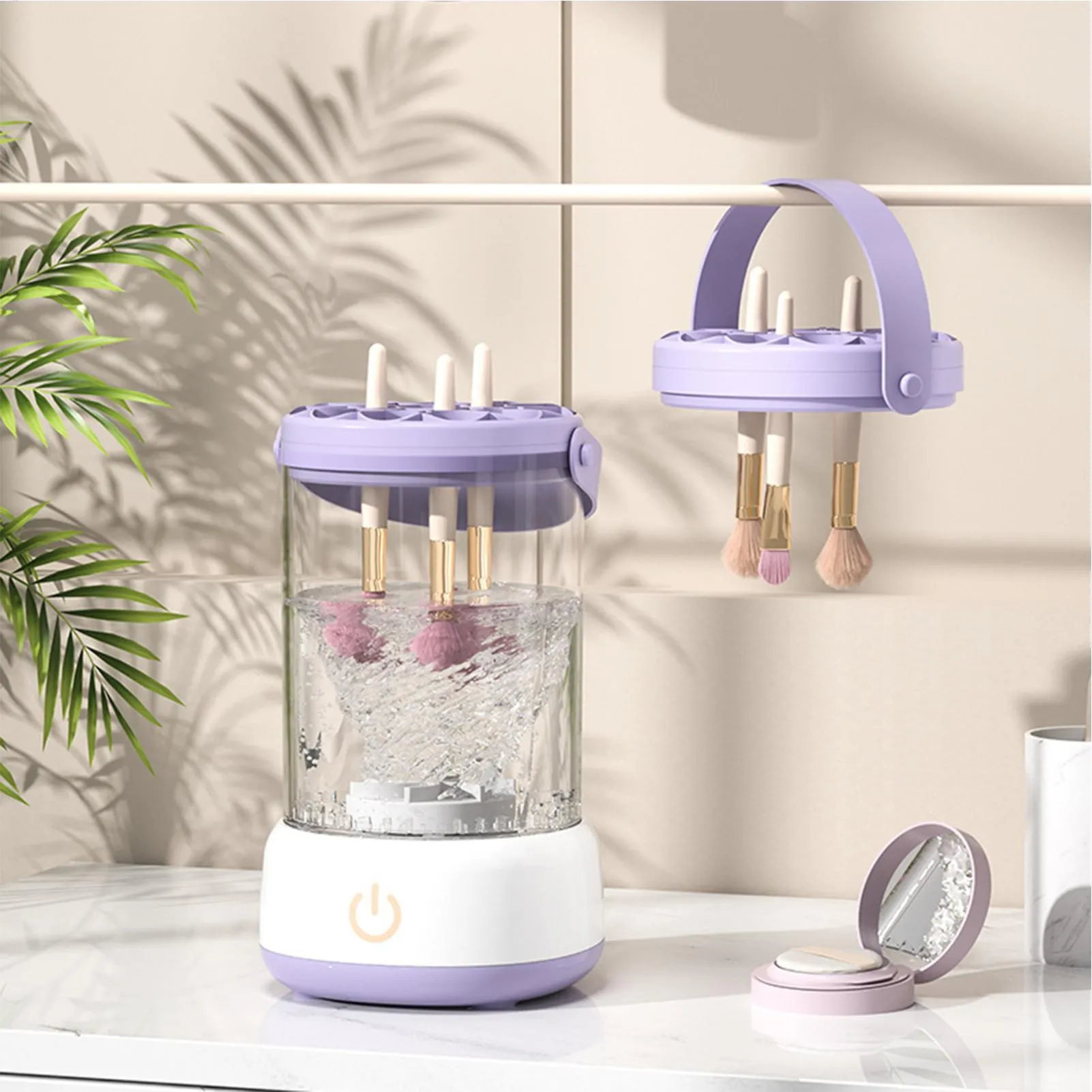 Limpador de pincéis de maquiagem profissional, ferramenta de maquiagem, lavadora portátil automática de pincéis cosméticos, máquina de limpeza para casa, vaidade, viagens — image 5