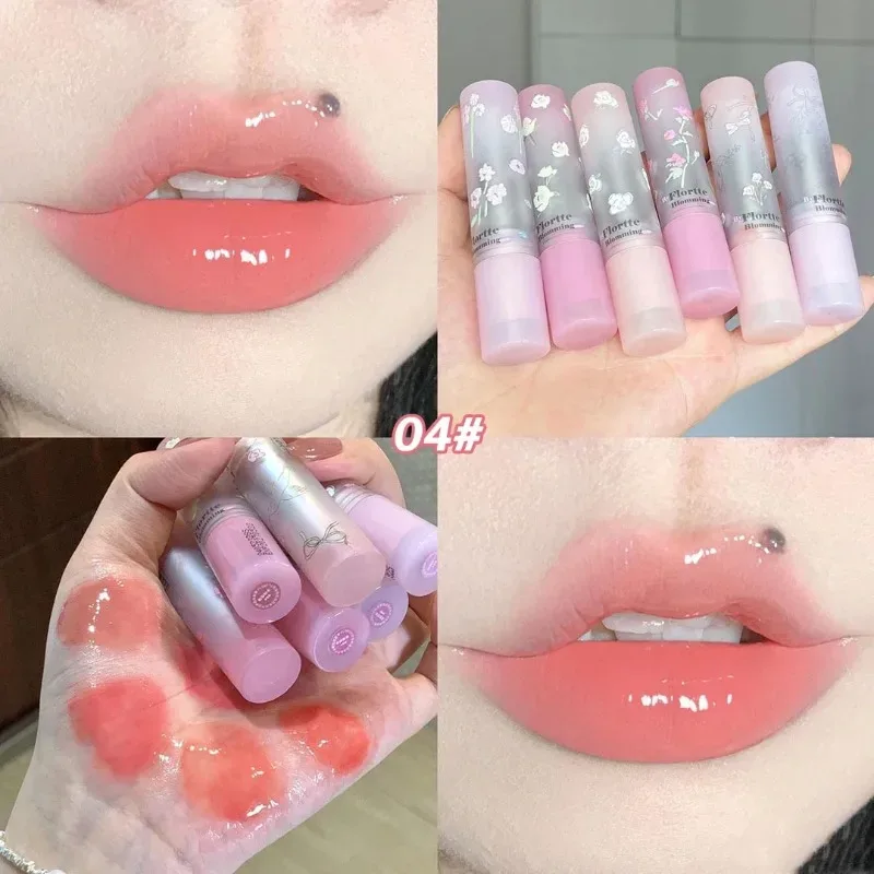 Spiegelglas Fester Lipgloss Wasserlicht Rundrohr Anhaltender feuchtigkeitsspendender Lippenstift Natürlicher Nude-Pfirsich-Tönung Gelee-Lippenglasur-Make-up — image 8