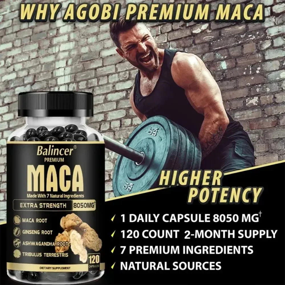 Kapsul Akar Maca Premium 7in1 dengan Ashwagandha Ginseng dan Banyak Lagi - Prestasi Nergy dan Sokongan Mood — image 4
