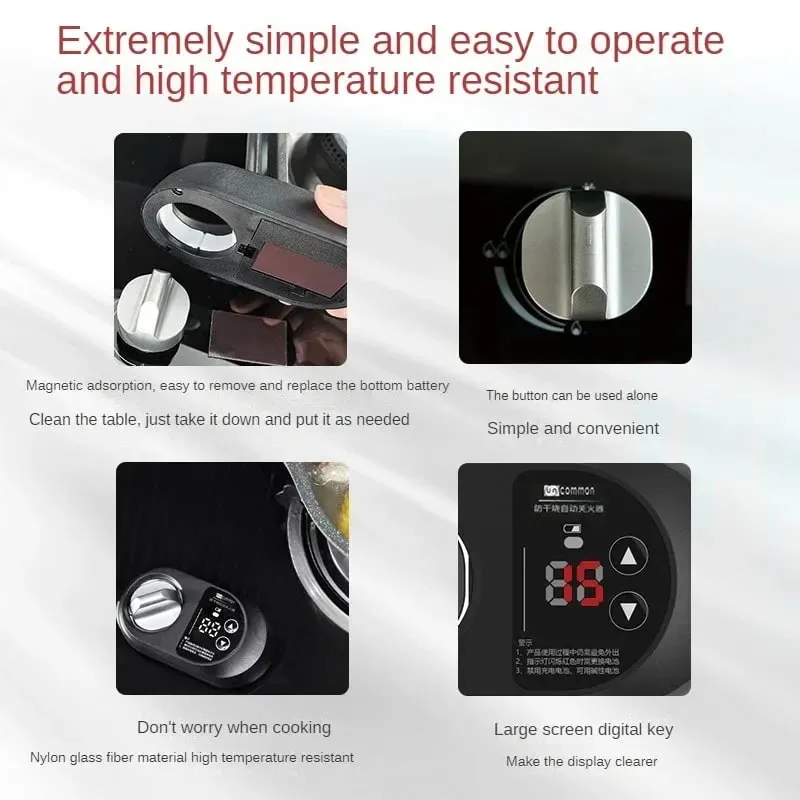 Fogão a gás temporizador de desligamento automático cozinha interruptor inteligente anti queima seca acessórios gás gás natural