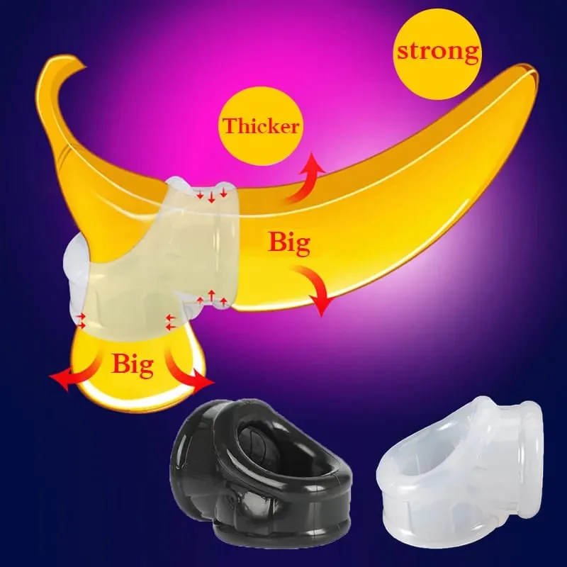 Anello per pene in silicone super morbido Ritardo eiaculazione Palla Scroto Barella Triplo anello per pene Cockring BDSM Giocattoli del sesso per gli uomini — image 2