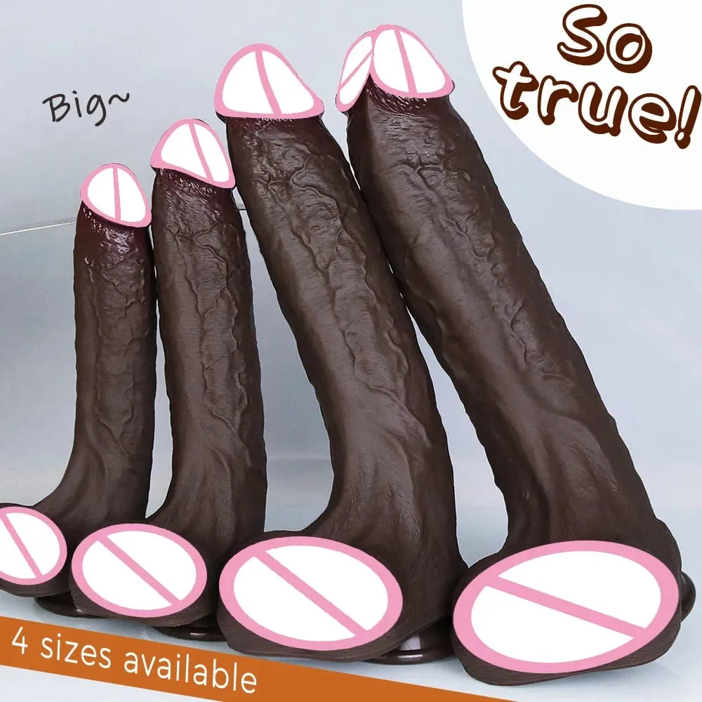 Realistik Lembut Besar Hitam Dildo Double Silikon Sedutan Cawan Zakar Wanita Faraj Melancap Zakar/batang Wanita Lelaki Dubur Mainan Seks Dewasa — image 2