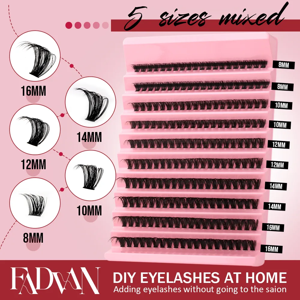Fadvan DIY Cluster Wimpers Gemengd Lade Individuele Wimpers Volume Wimpers Zachte Natuurlijke Wimpers Mink Lash Cluster Valse Wimpers — image 5