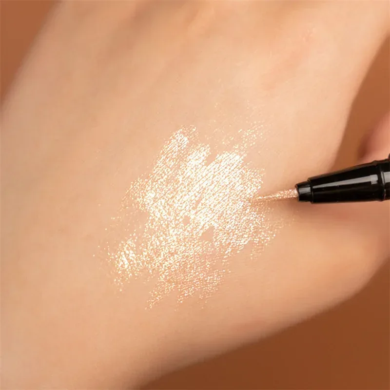 Pearlescent White Liquid Eyeliner Pen Vandtæt Ikke-svimmel Eye Liner Shadow Pen Hurtigttørrende Holdbar skinnende liggende Silkeorm blyant — image 4