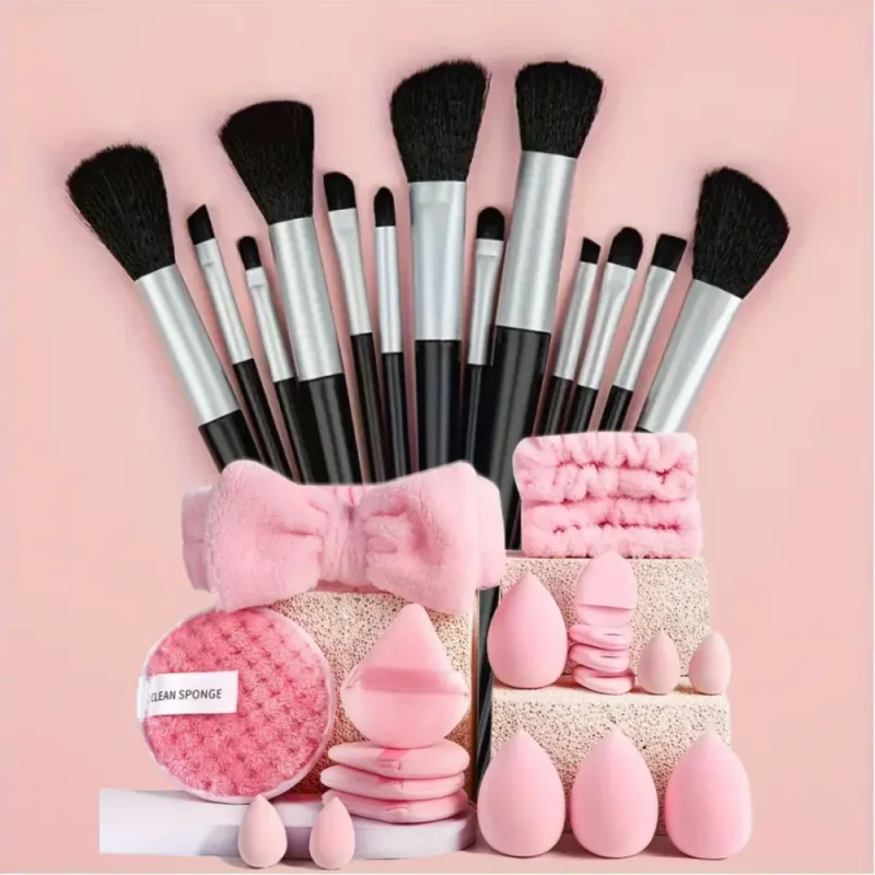 Conjunto de pincéis de maquiagem, 13 peças, sombra, base, iluminador, blush, corretivo, feminino, ferramenta de beleza macia, esponjas de beleza, polegar — image 12