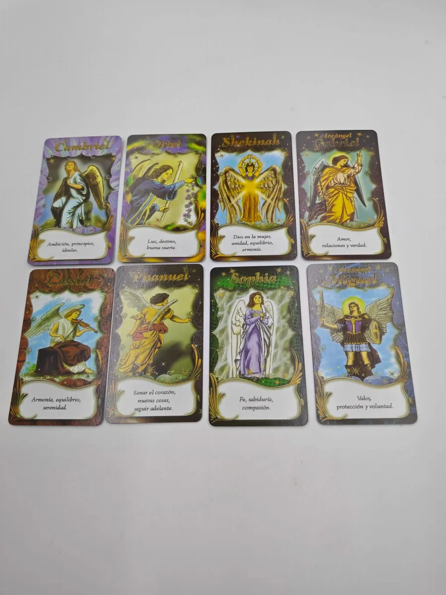 Angeles Oracle Cards 스페인어 버전. 가이드북 점술 타로 카드가 포함된 40장 카드 덱(Baraja De Los Ángeles) 선물 말하기 — image 2