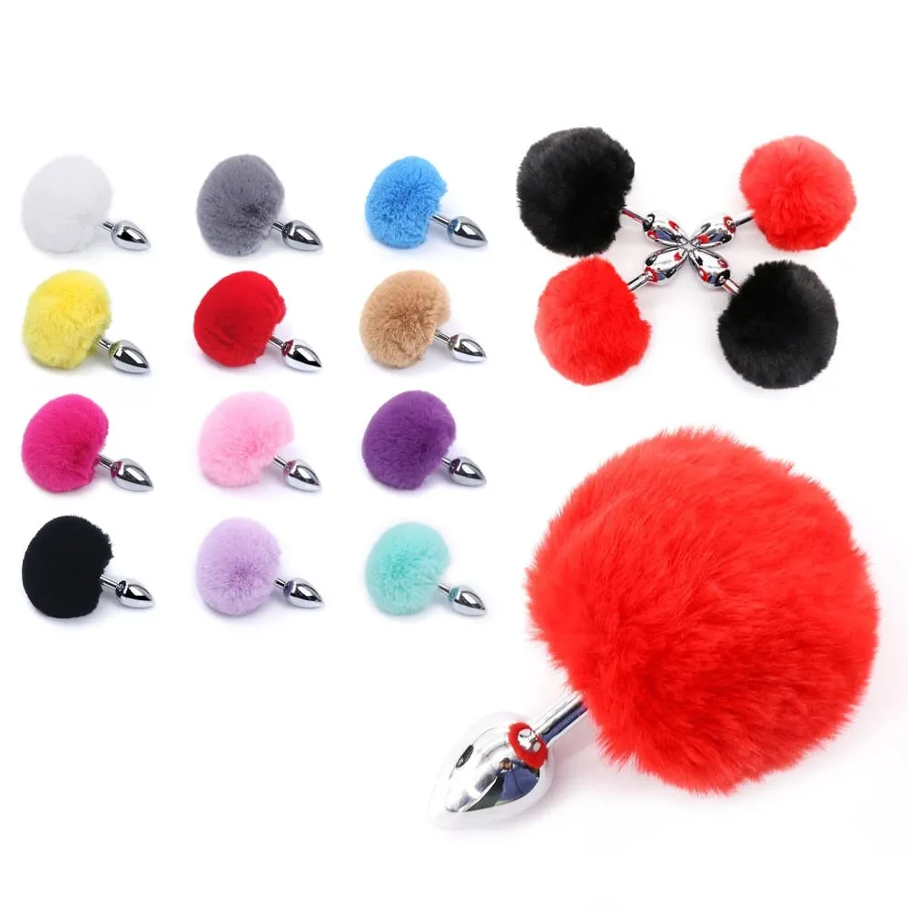 Metallo Peluche Coda di coniglio Tappi anali Massaggiatore prostatico Butt Plug Orecchio di coniglio BDSM Cosplay Giocattoli erotici del sesso per le donne Adulti Gioco del sesso