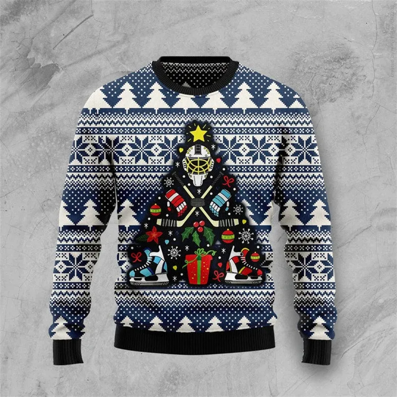 Baju Sweater Krismas Jelek 2026 Lelaki Pullover Corak Santa Claus Wanita 2026 Baju Sweat Leher Krew Merry Christmas Tahun Baru — image 17