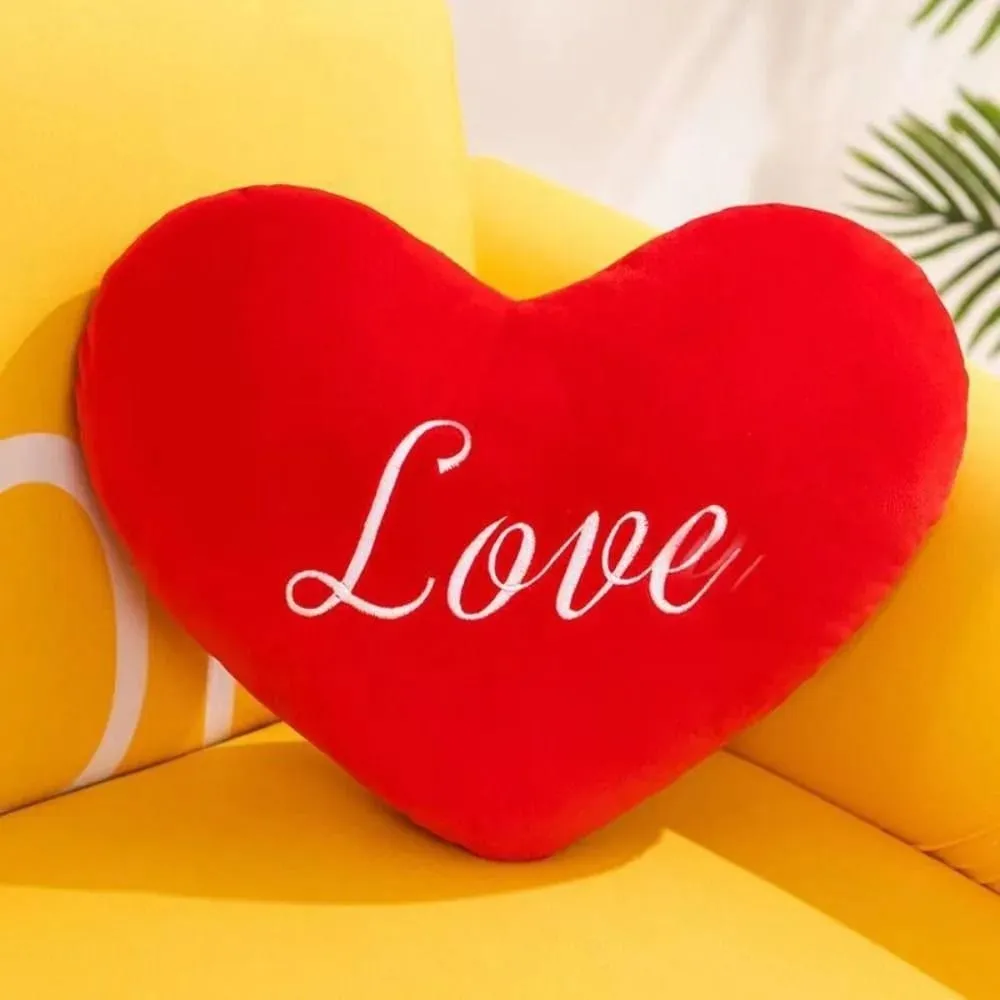 Hot Heart Shape หมอนตุ๊กตาหัวใจสีชมพูของขวัญวาเลนไทน์หมอนนุ่มสีแดงตุ๊กตาหมอนหน้าแรกตกแต่ง