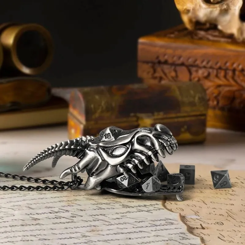 7pcs DND Mini Dice Set With Dragon Necklace Dice Case Polyhedron Metal Dice For RPG MTG Table Game Board Games Dice Set — image 4