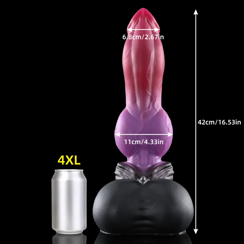 Nothosaur Ungu Merah Realistik Palam Dubur Besar Palam Punggung Fantasi Haiwan Dildo Urut Dubur Dilator Penerokaan Sensual Mainan Seks — image 12