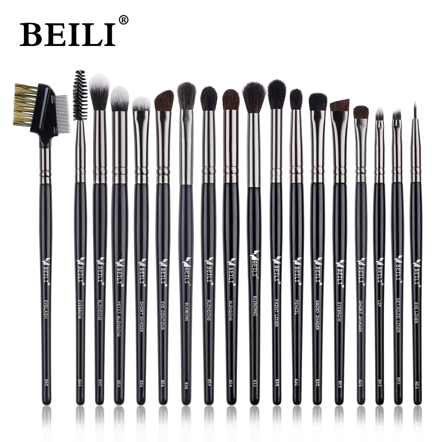 1/3 Chuyên Nghiệp Cổ Điển Tự Nhiên Mắt Trang Điểm Bộ Phấn Mắt Lông Mày Pha Trộn Màu Khói Đen Làm Đẹp Cọ Trang Điểm — image 2