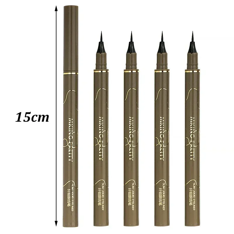Schwarzbrauner wasserfester, schnell trocknender flüssiger Eyeliner, ultrafein, matt, langlebig, Seidenraupen-Eyeliner, Bleistift, Augen-Make-up-Geschenke — image 3