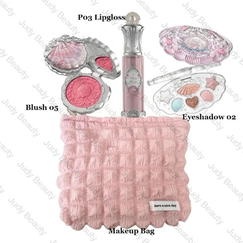 Make-up Flower Knows Set Shell Pearl Series Šestibarevná paleta očních stínů Embosovaná Blusher Shine Lipstick Kit with Bag All In — image 10