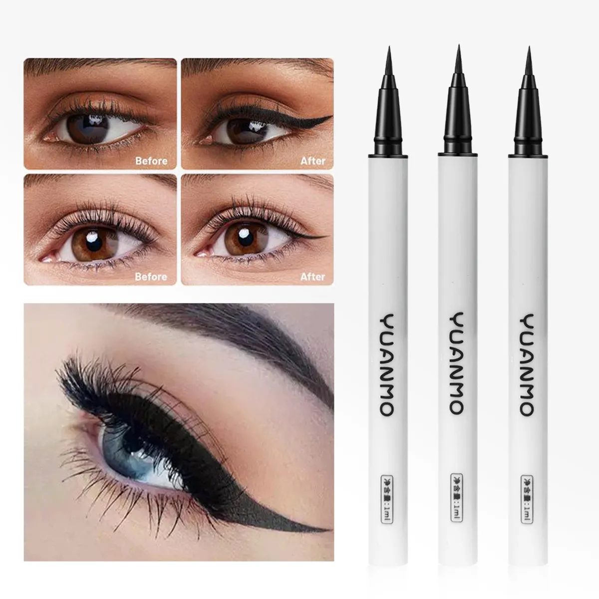 Stylo eye-liner liquide, finition lisse et mate, longue durée, résistant à l'eau et aux taches, maquillage pour les yeux, produit cosmétique — image 6