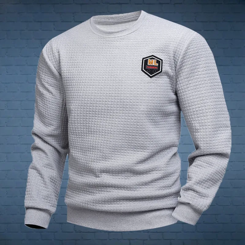 Men's Quarter Zip Sweatshirts Casual Fall Mock Neck White Loose Pullover Long Sleeve Solid Graphic Zip Up Sweatshirt — image 9