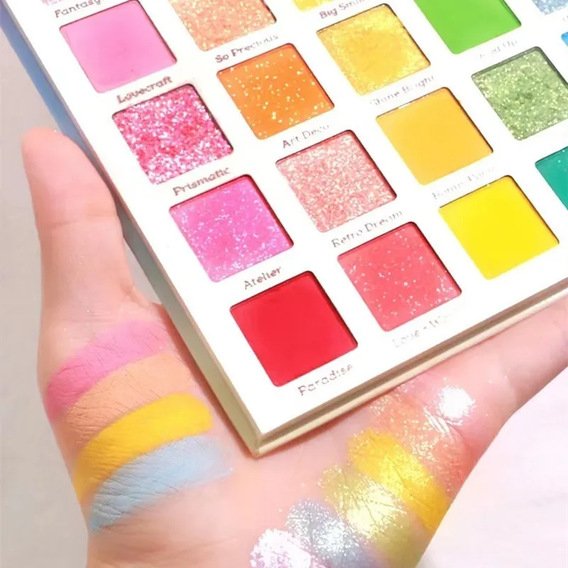 30-Farben-Lidschatten-Palette, Regenbogen-Korallen-Perlen-Glitzer, matte Pailletten, Schimmer, hochpigmentierter Lidschatten, Make-up für Partys und Tanzshows — image 4