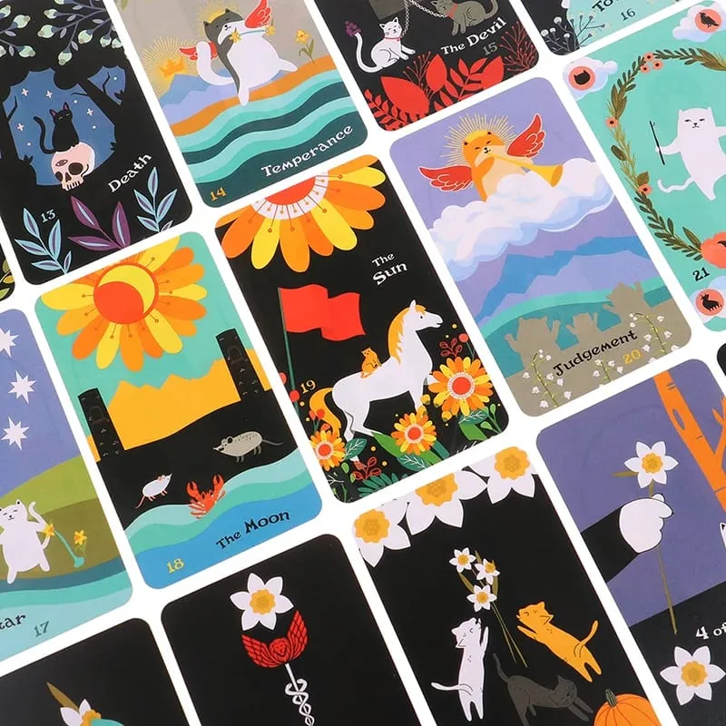Kad Tarot Kucing Mekar Misteri Ramalan Oracle Card Board Permainan Kad Bermain Bahasa Inggeris — image 5