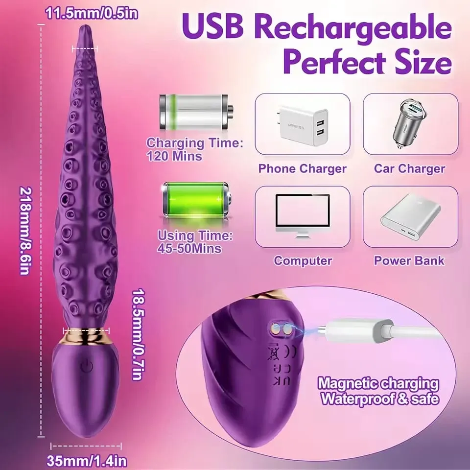 Thrusting Anal Vibrator หญิง G-Spot Clitoris Stimulator 360 ° การหมุนดูแลระบบนวด Masturbation ผู้ใหญ่ของเล่นสำหรับผู้หญิง — image 4