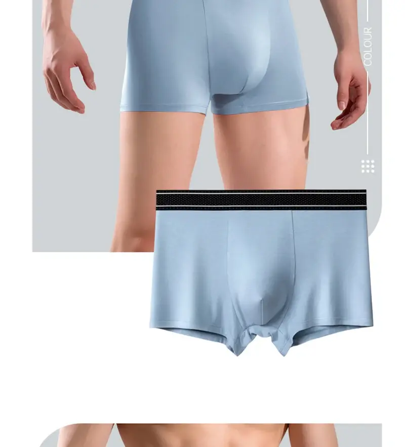 Boxer Modal pour hommes, sans couture, avec pochette à balles, culotte douce, grande taille, respirant, sous-vêtement confortable — image 1