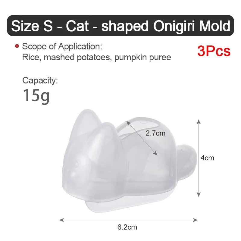 猫おにぎり金型猫の形の寿司作りツール米型シェイパーデコアクセサリー寿司おにぎり用にぐり金型 — image 11