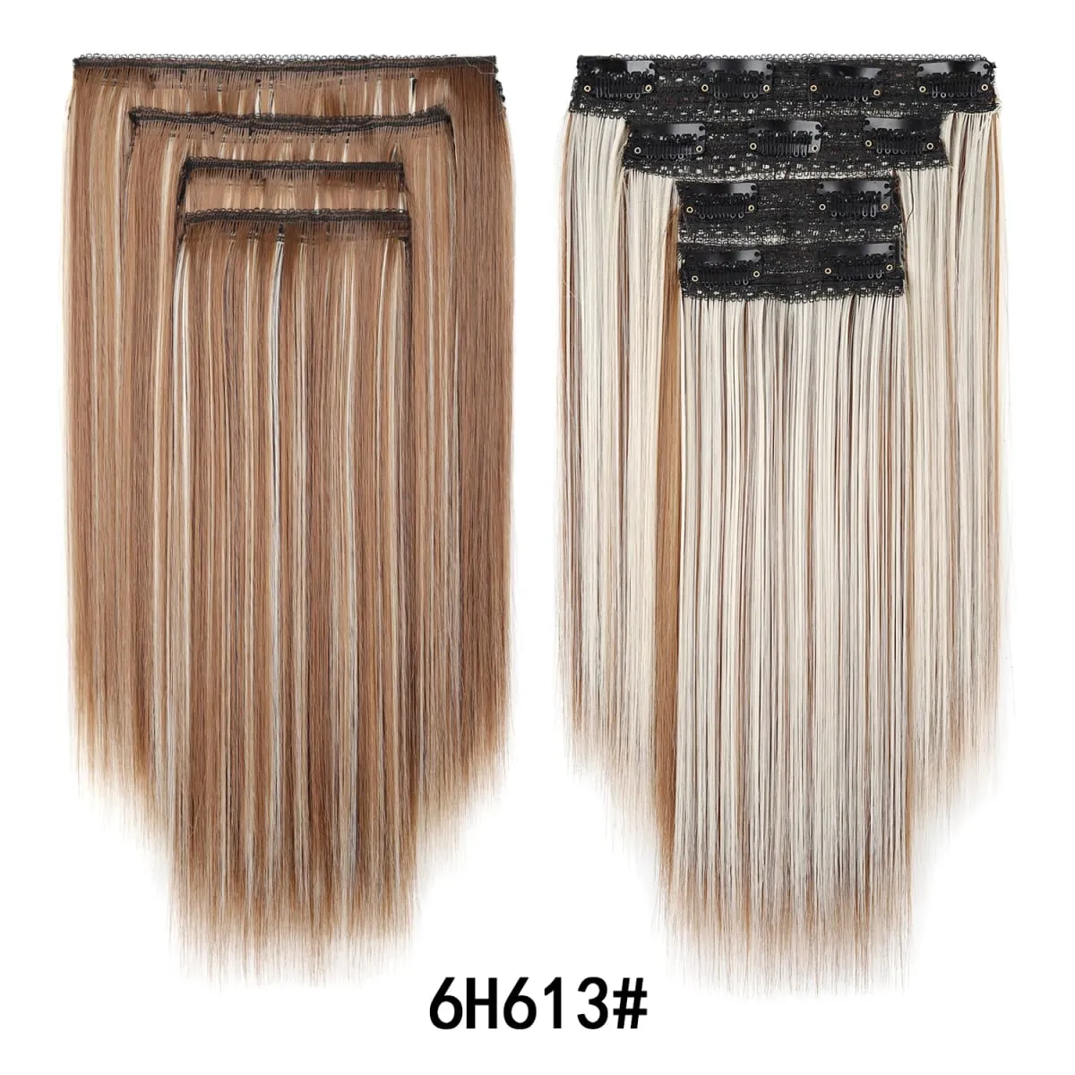 12 นิ้วตรงคลิปในส่วนขยายของผม 4 ชิ้น/เซ็ตเต็มหัวสั้นสังเคราะห์ Highlight Hair Extensions สำหรับผู้หญิง — image 10