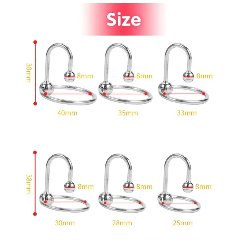 SM Niệu Đạo Dilator Gà Trống Vòng Thép không gỉ Xuất Tinh Trì Hoãn Dương Vật Nhẫn Đính Hạt Kim Loại Khóa Trễ Mỹ Dương Vật Cắm Đồ Chơi Tình Dục dành cho Nam — image 3