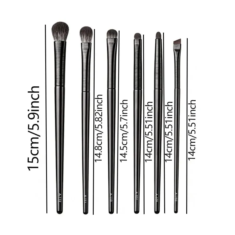 Zestaw pędzli do makijażu oczu 6 szt. Profesjonalne pędzle do makijażu cieni do powiek do korektora Brwi Eyeliner Miękkie włosie i drewno Ha — image 2