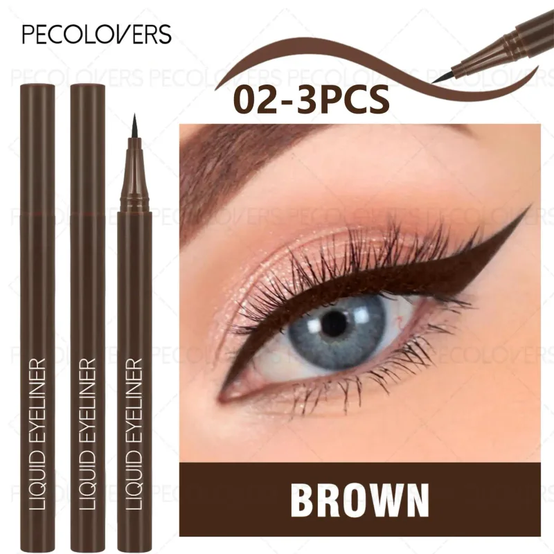 3Pcs Smooth Eyeliner ปากกา-Smudge-Proof Eye ปากกา Quick-DRY สำหรับทุกโอกาสสีดำและสีน้ำตาลเข้มแต่งหน้า — image 8