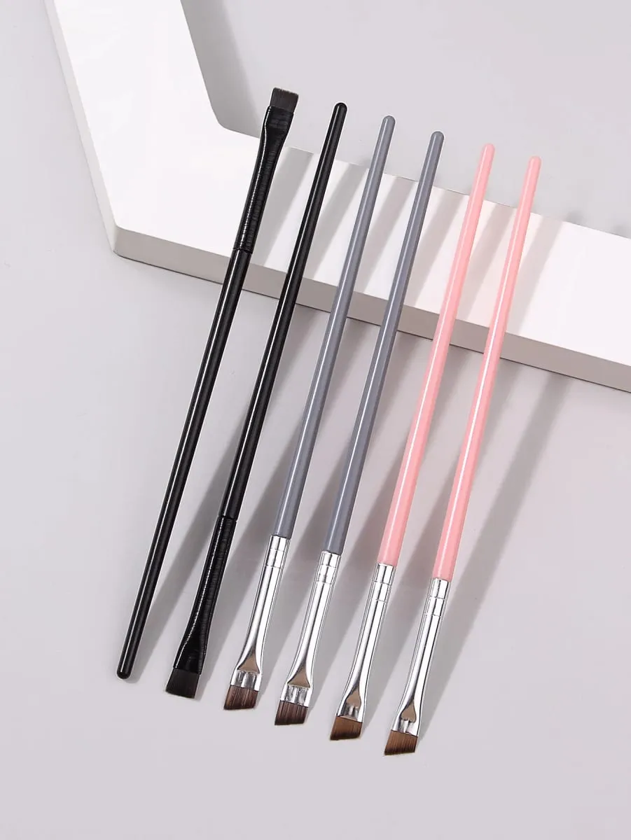 6Pcs Ultra‑Thin Blade Eyebrow Brush Set Precision Angled Eyeliner Brushes For Eyebrow Liner Detail Eye Makeup Cosmetic Beauty To — image 1