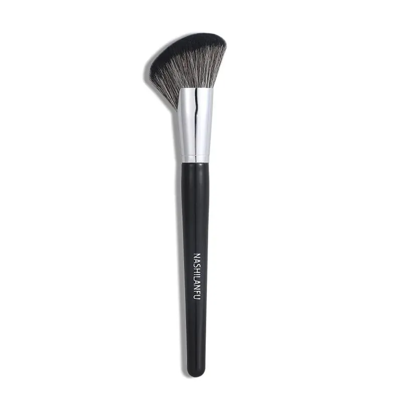 Pennello per scolpire nero Pennelli per trucco professionale Grandi cosmetici per il viso Cont Bronzer Pennello per fard in polvere obliquo Strumenti per il trucco del viso