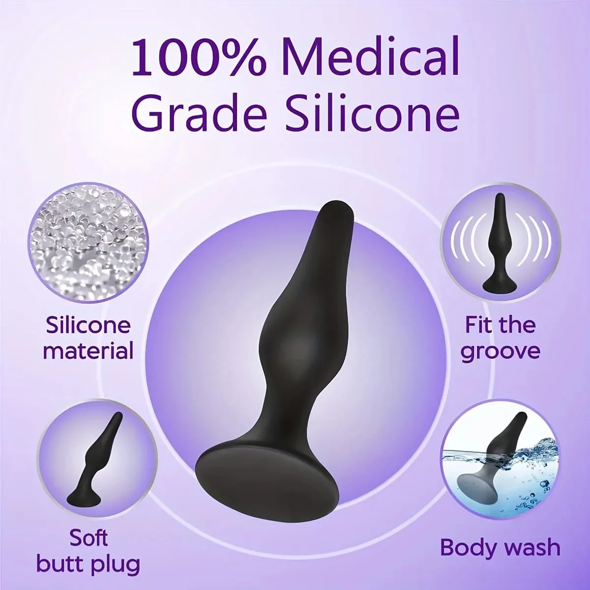 Plugue anal de silicone para iniciantes, plugue anal para homens e mulheres, massageador de próstata para gays, mini bala anal, masturbador, brinquedo sexual para homens — image 3