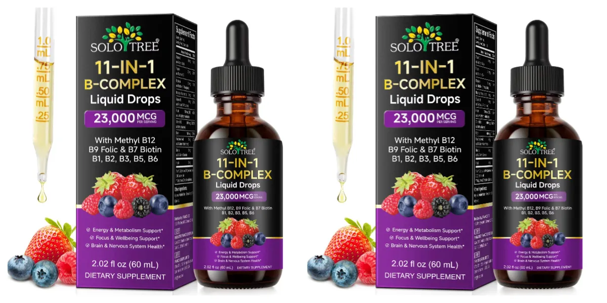 11-in-1 B Complex Liquid หยดพร้อม Methyl B12 โฟเลตไบโอตินสำหรับการเผาผลาญพลังงานรายวันโฟกัสสมองและการสนับสนุนภูมิคุ้มกัน 60ml — image 8
