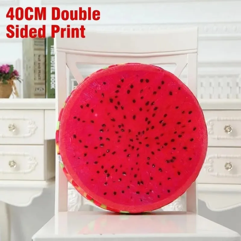 Creative Round Fruit Pillow Fruit Slice Print Simulation Throw Pillow Stuffed Inner Plush Fabric Plush Pillow Office Rest — image 10