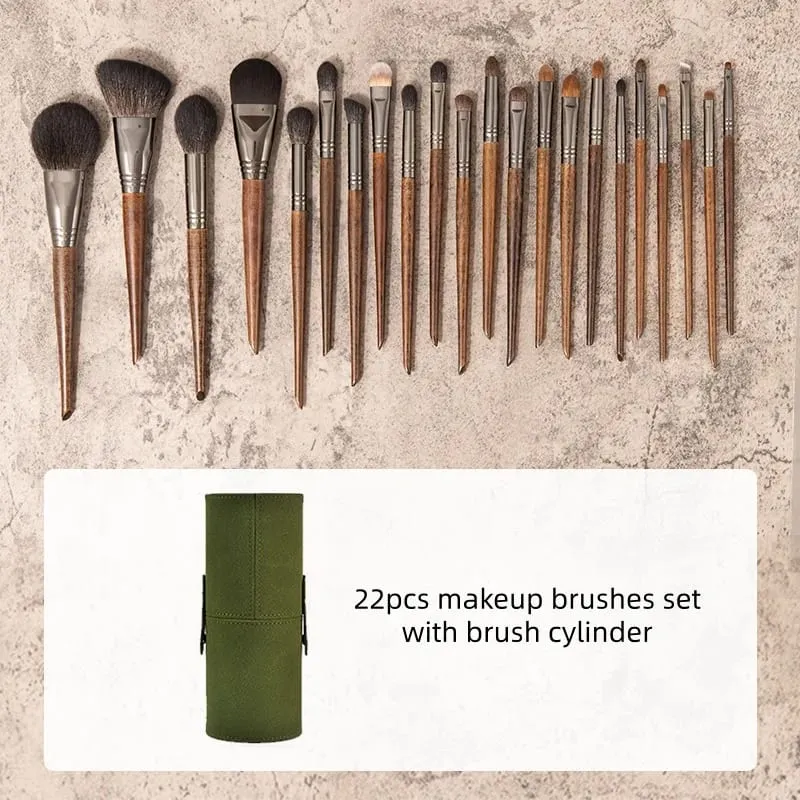 22-teiliges Make-up-Pinsel-Set aus Ziegenhaar: Lidschattenpinsel, Foundation-Puderpinsel, Konturen-Rougepinsel, kosmetische Make-up-Tools — image 6