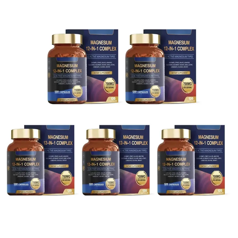 Magnesium Glycinate 12-in-1 Complex Sleep & Mood Support Muscle & Bone Health Citrate Malate Taurate 120 Capsules Non-GMO — image 11