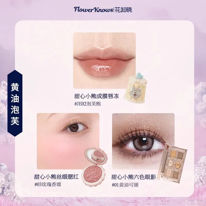 Flowerknows Complete Makeup Gift Set Long-Lasting Lip Glaze Blush & Shimmer Eyeshadow Palette All-in-One ชุดความงามของขวัญกล่อง — image 5