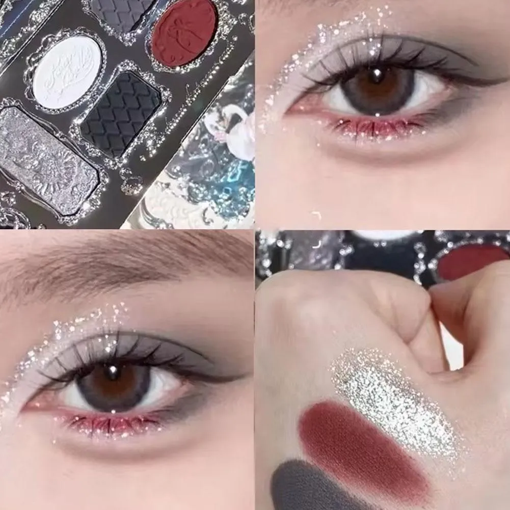 Palette de fard à paupières de Ballet magique, Palette de fard à paupières de Ballet de cygne, mat, fin, scintillant, perle, pour le visage, paillettes — image 4
